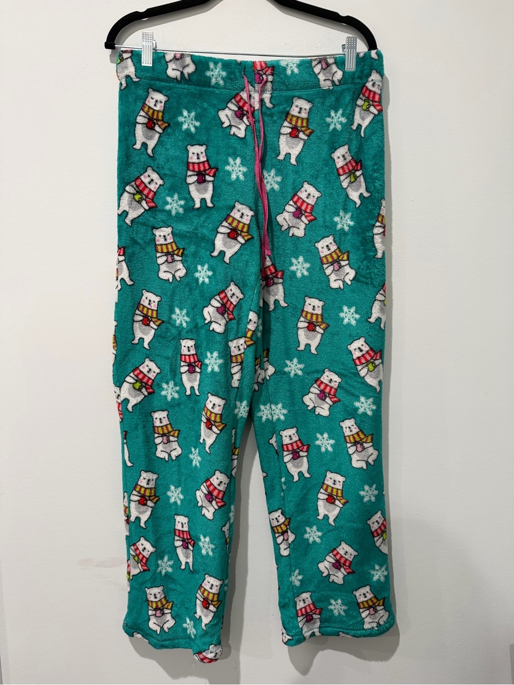 Women’s Teal Polar Bear Fleece Pajama Pants